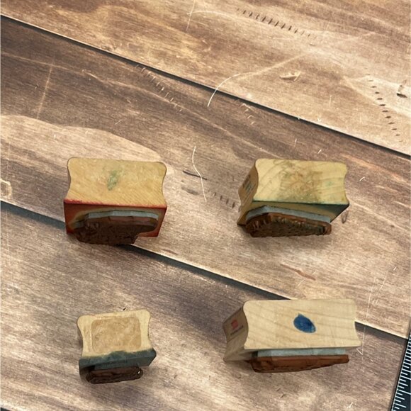 VINTAGE HERO ARTS LOT OF 4 RUBBER STAMPS STOCKING SNOWMAN CHRISTMAS TREE ANGEL - Picture 6 of 6